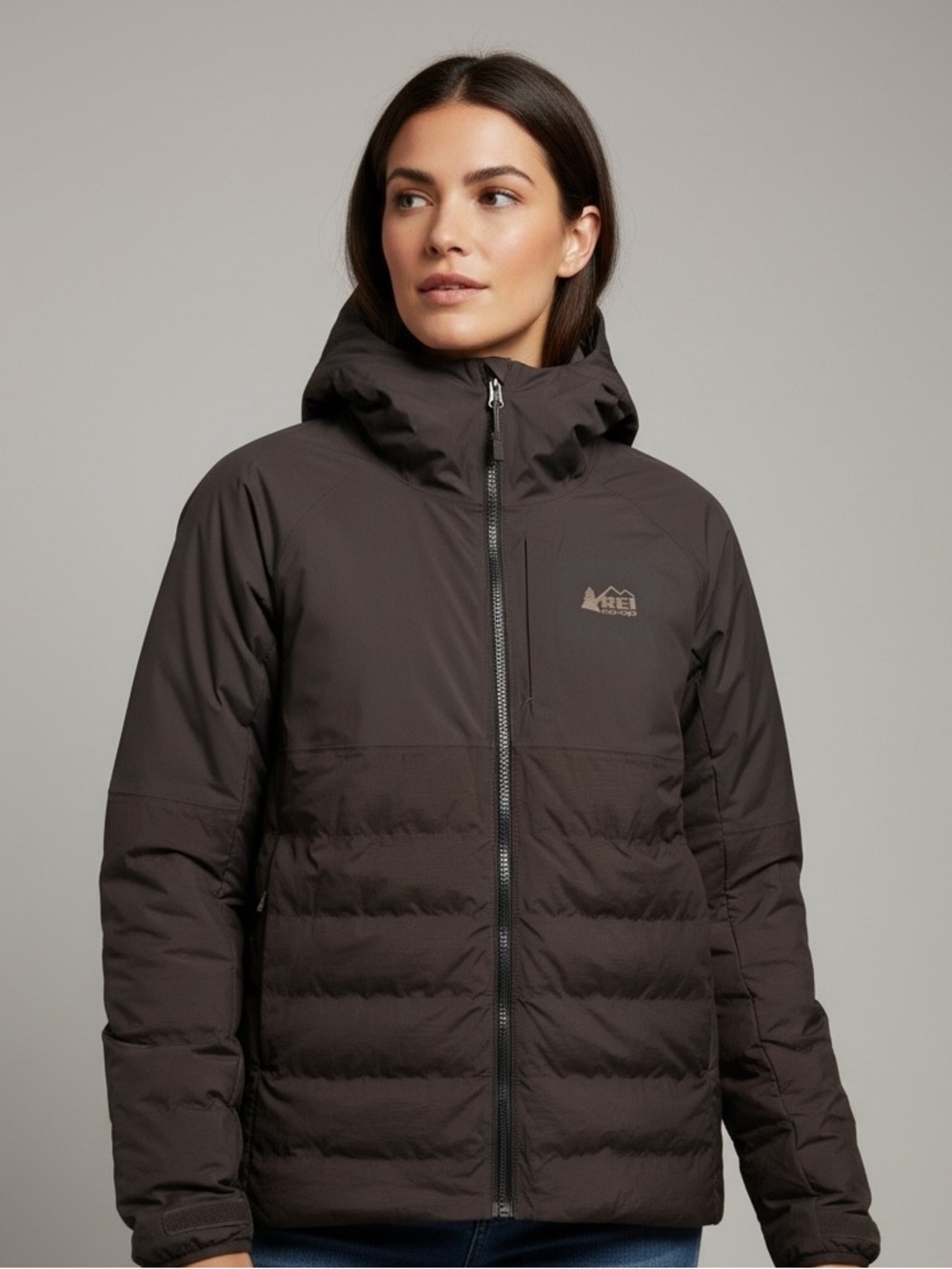 REI STORMHENGE 850 DOWN WATERPROOF BREATHABLE BLACK JACKET SZ LARGE